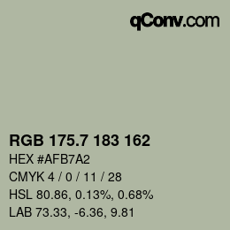 カラーコード: RGB 175.7 183 162 | qconv.com