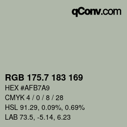 カラーコード: RGB 175.7 183 169 | qconv.com