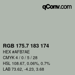 カラーコード: RGB 175.7 183 174 | qconv.com