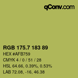 カラーコード: RGB 175.7 183 89 | qconv.com