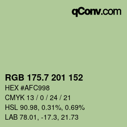 カラーコード: RGB 175.7 201 152 | qconv.com
