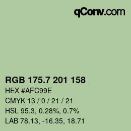 カラーコード: RGB 175.7 201 158 | qconv.com