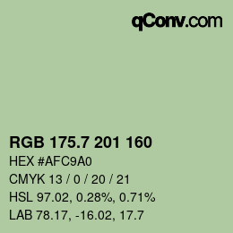 カラーコード: RGB 175.7 201 160 | qconv.com