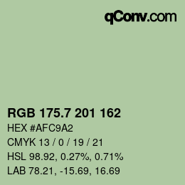 カラーコード: RGB 175.7 201 162 | qconv.com
