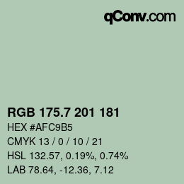 カラーコード: RGB 175.7 201 181 | qconv.com