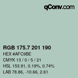 カラーコード: RGB 175.7 201 190 | qconv.com