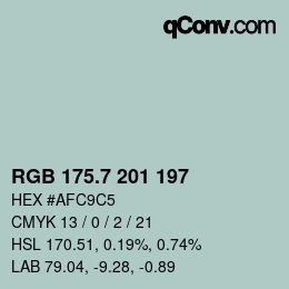 カラーコード: RGB 175.7 201 197 | qconv.com