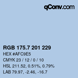 カラーコード: RGB 175.7 201 229 | qconv.com