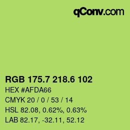 カラーコード: RGB 175.7 218.6 102 | qconv.com