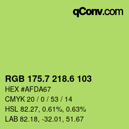 カラーコード: RGB 175.7 218.6 103 | qconv.com