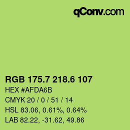 カラーコード: RGB 175.7 218.6 107 | qconv.com