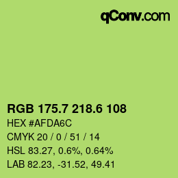カラーコード: RGB 175.7 218.6 108 | qconv.com