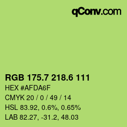 カラーコード: RGB 175.7 218.6 111 | qconv.com