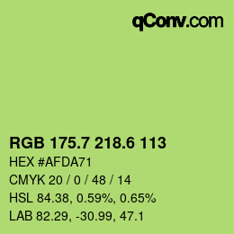 カラーコード: RGB 175.7 218.6 113 | qconv.com