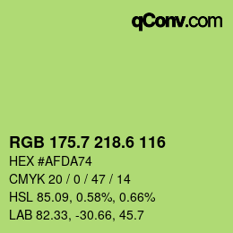 カラーコード: RGB 175.7 218.6 116 | qconv.com