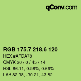 カラーコード: RGB 175.7 218.6 120 | qconv.com