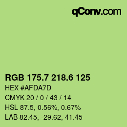 カラーコード: RGB 175.7 218.6 125 | qconv.com