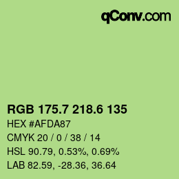 カラーコード: RGB 175.7 218.6 135 | qconv.com
