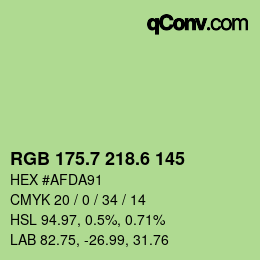 カラーコード: RGB 175.7 218.6 145 | qconv.com