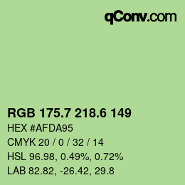 カラーコード: RGB 175.7 218.6 149 | qconv.com