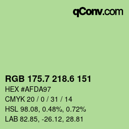 カラーコード: RGB 175.7 218.6 151 | qconv.com
