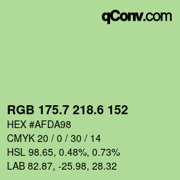 カラーコード: RGB 175.7 218.6 152 | qconv.com