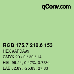 カラーコード: RGB 175.7 218.6 153 | qconv.com