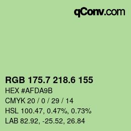 カラーコード: RGB 175.7 218.6 155 | qconv.com