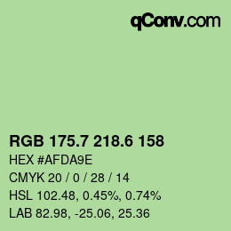 カラーコード: RGB 175.7 218.6 158 | qconv.com