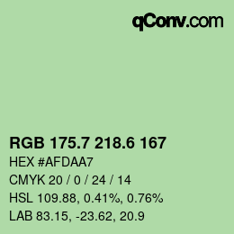 カラーコード: RGB 175.7 218.6 167 | qconv.com