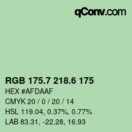 カラーコード: RGB 175.7 218.6 175 | qconv.com
