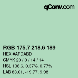カラーコード: RGB 175.7 218.6 189 | qconv.com