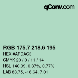 カラーコード: RGB 175.7 218.6 195 | qconv.com