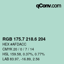 カラーコード: RGB 175.7 218.6 204 | qconv.com