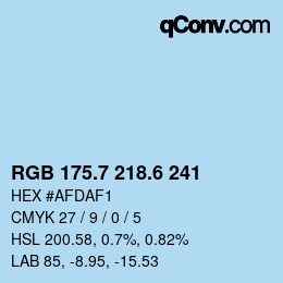 カラーコード: RGB 175.7 218.6 241 | qconv.com