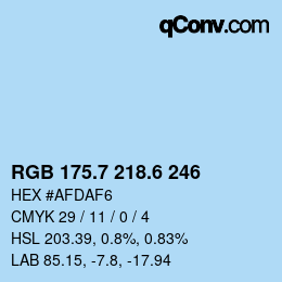 カラーコード: RGB 175.7 218.6 246 | qconv.com