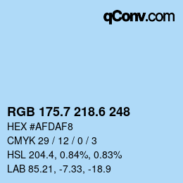 カラーコード: RGB 175.7 218.6 248 | qconv.com