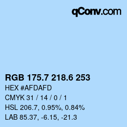 カラーコード: RGB 175.7 218.6 253 | qconv.com