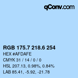 カラーコード: RGB 175.7 218.6 254 | qconv.com