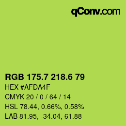 カラーコード: RGB 175.7 218.6 79 | qconv.com