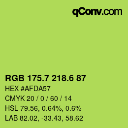 カラーコード: RGB 175.7 218.6 87 | qconv.com