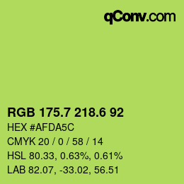 カラーコード: RGB 175.7 218.6 92 | qconv.com