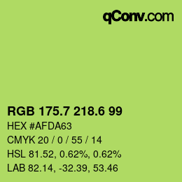 カラーコード: RGB 175.7 218.6 99 | qconv.com