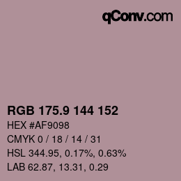 Color code: RGB 175.9 144 152 | qconv.com