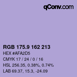カラーコード: RGB 175.9 162 213 | qconv.com