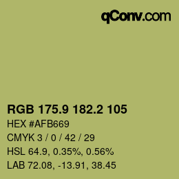 カラーコード: RGB 175.9 182.2 105 | qconv.com