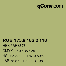 カラーコード: RGB 175.9 182.2 118 | qconv.com