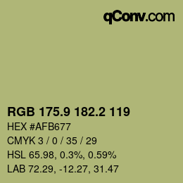 カラーコード: RGB 175.9 182.2 119 | qconv.com