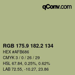 Color code: RGB 175.9 182.2 134 | qconv.com