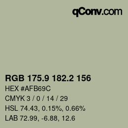 カラーコード: RGB 175.9 182.2 156 | qconv.com